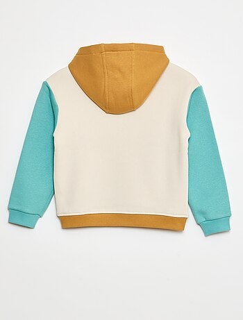 Sudadera con capucha color block