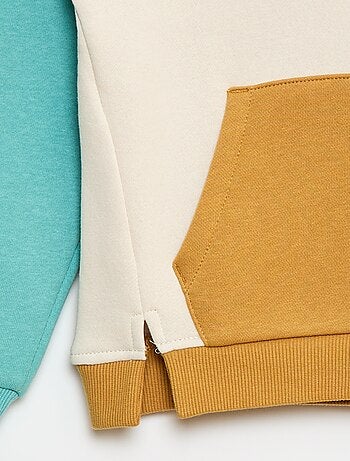 Sudadera con capucha color block