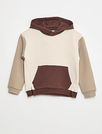 Sudadera con capucha color block