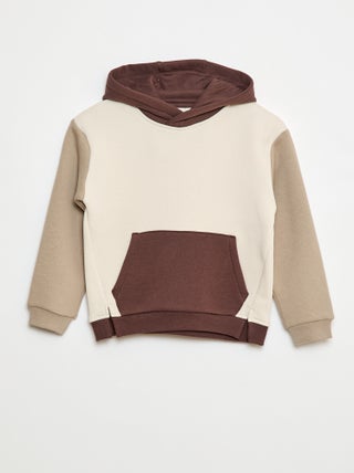 Sudadera con capucha color block