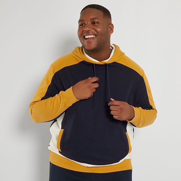 Sudadera con capucha color block Tallas grandes hombre - BEIGE - Kiabi -  25,00€