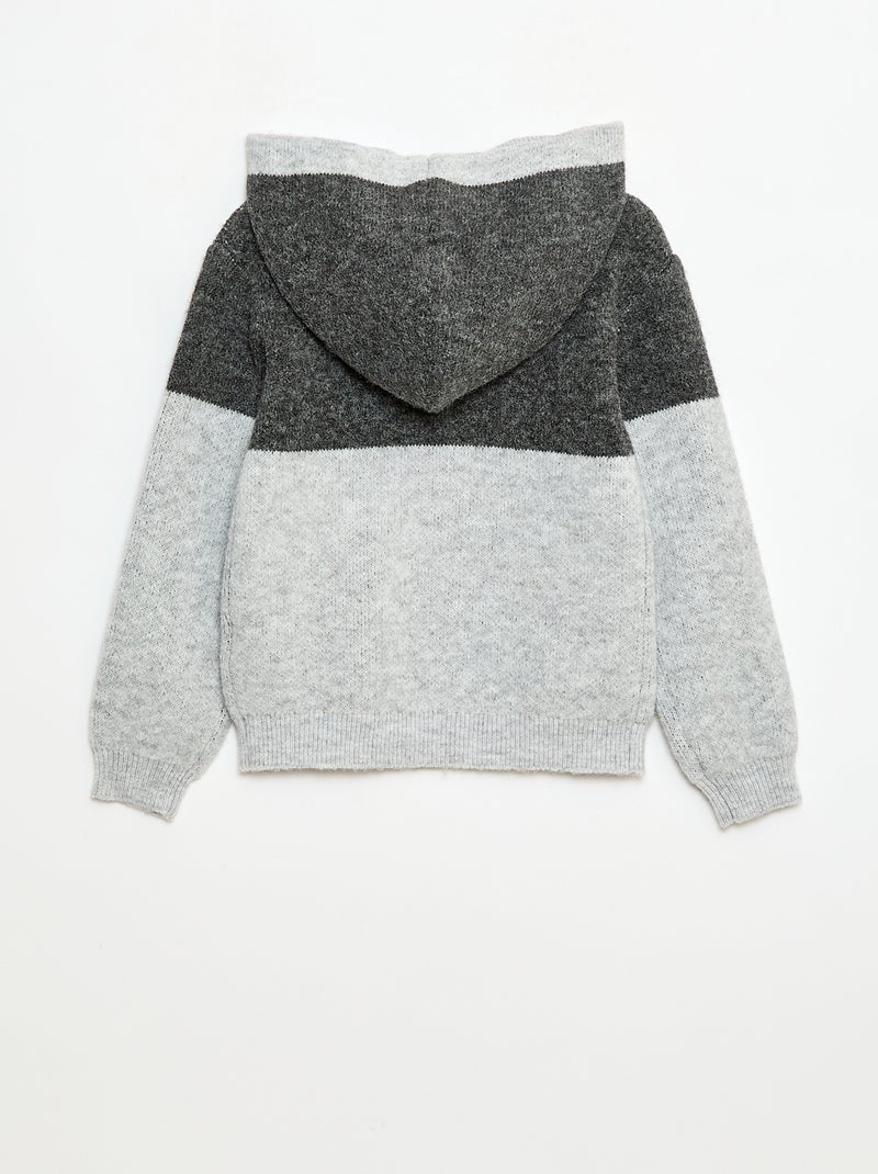 Sudadera con capucha color block Gris - Kiabi