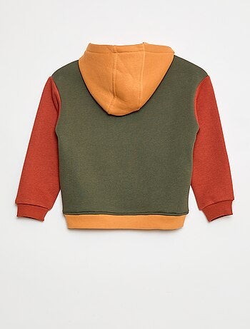 Sudadera con capucha color block