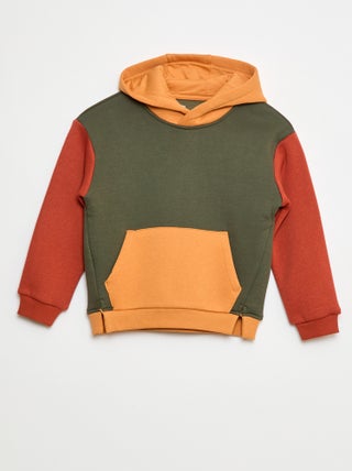 Sudadera con capucha color block