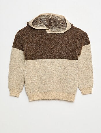 Sudadera con capucha color block