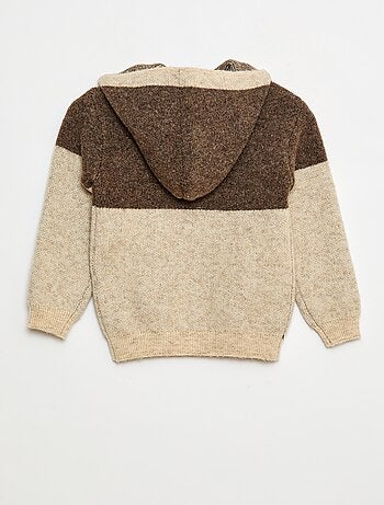 Sudadera con capucha color block