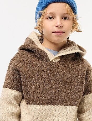 Sudadera con capucha color block