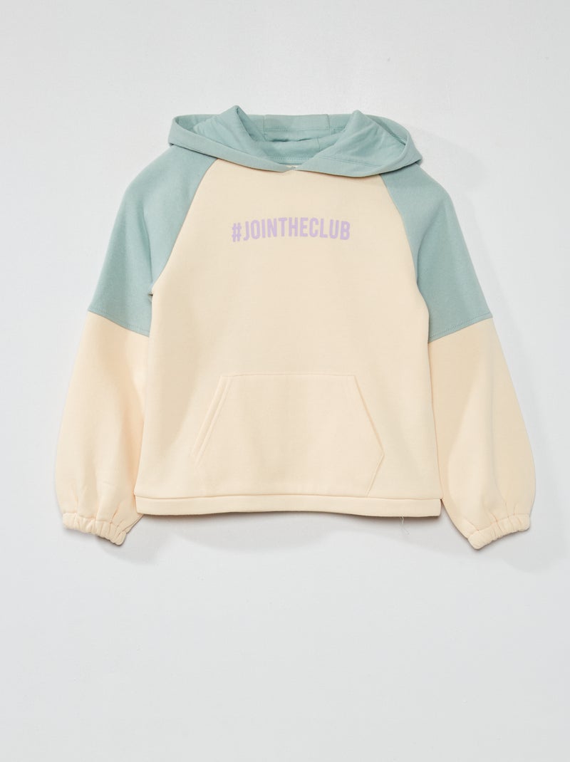 Sudadera con capucha colorblock BLANCO - Kiabi