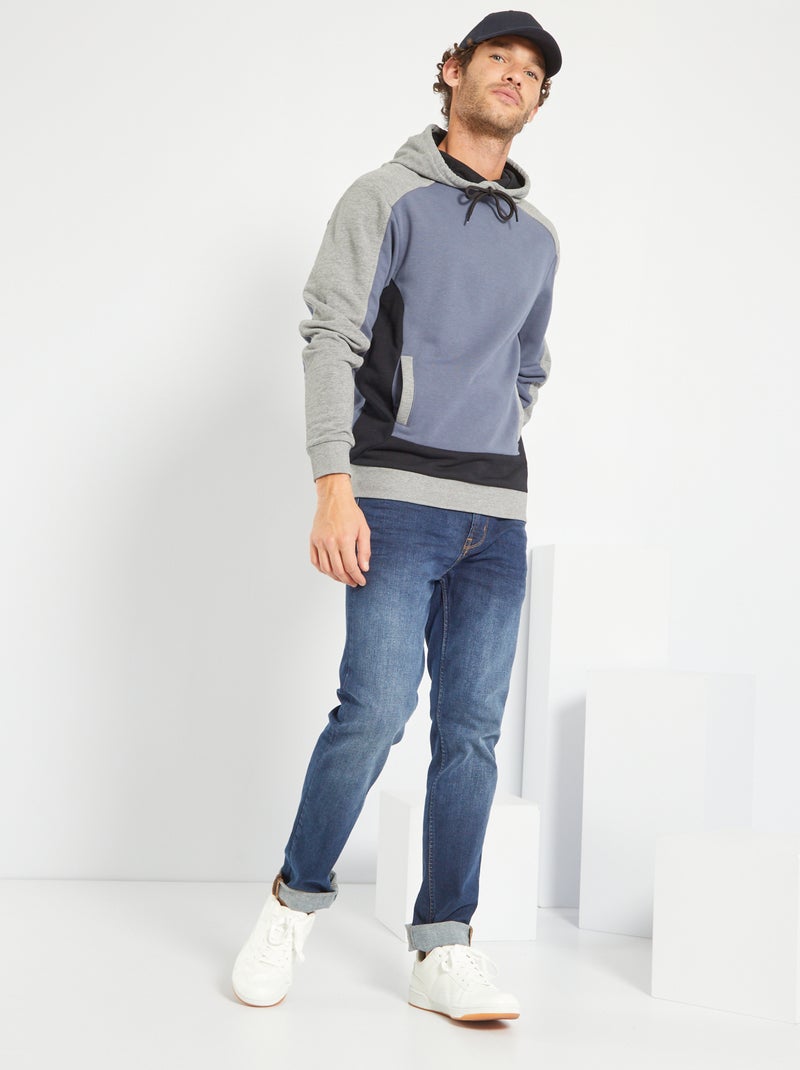 Sudadera con capucha colorblock GRIS - Kiabi