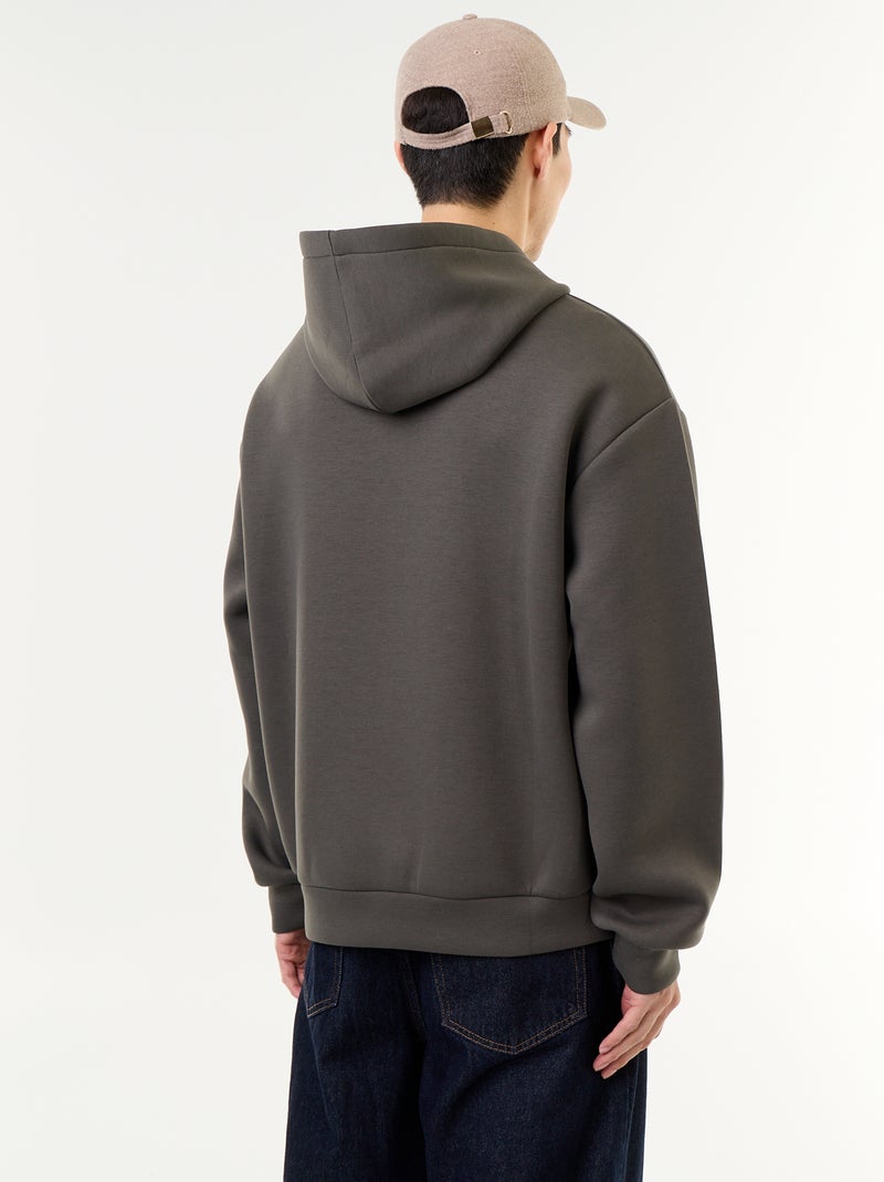 Sudadera con capucha con bolsillo canguro Kaki - Kiabi