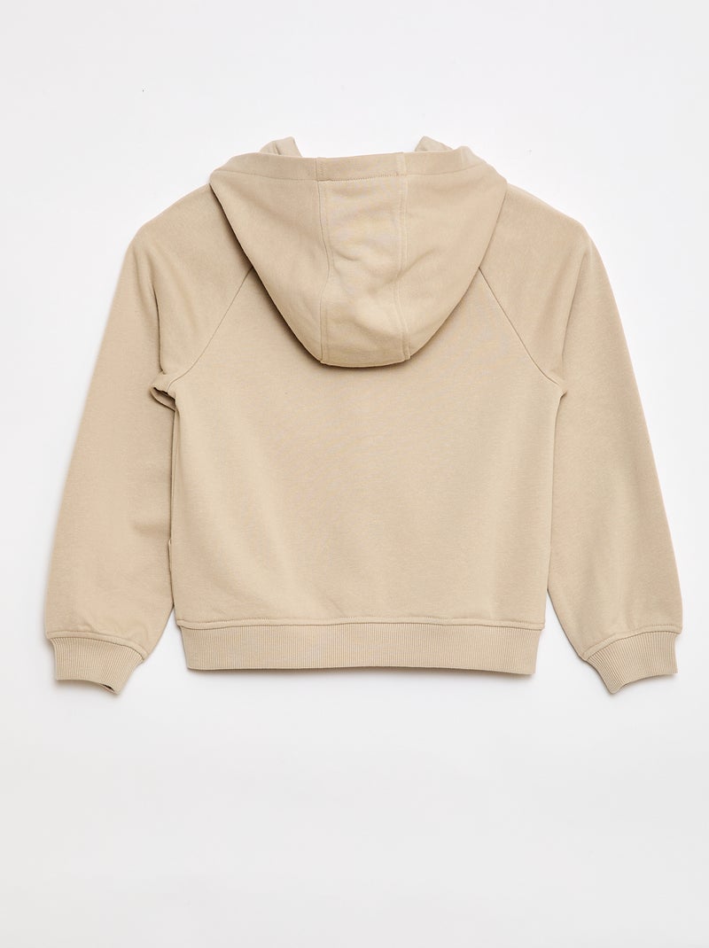 Sudadera con capucha con cremallera - Colección fácil de poner Beige - Kiabi