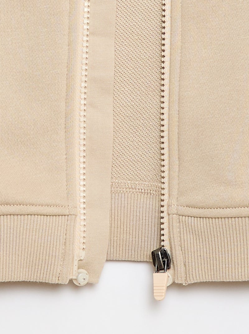 Sudadera con capucha con cremallera - Colección fácil de poner Beige - Kiabi