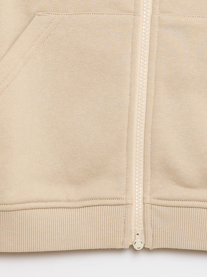 Sudadera con capucha con cremallera - Colección fácil de poner Beige - Kiabi