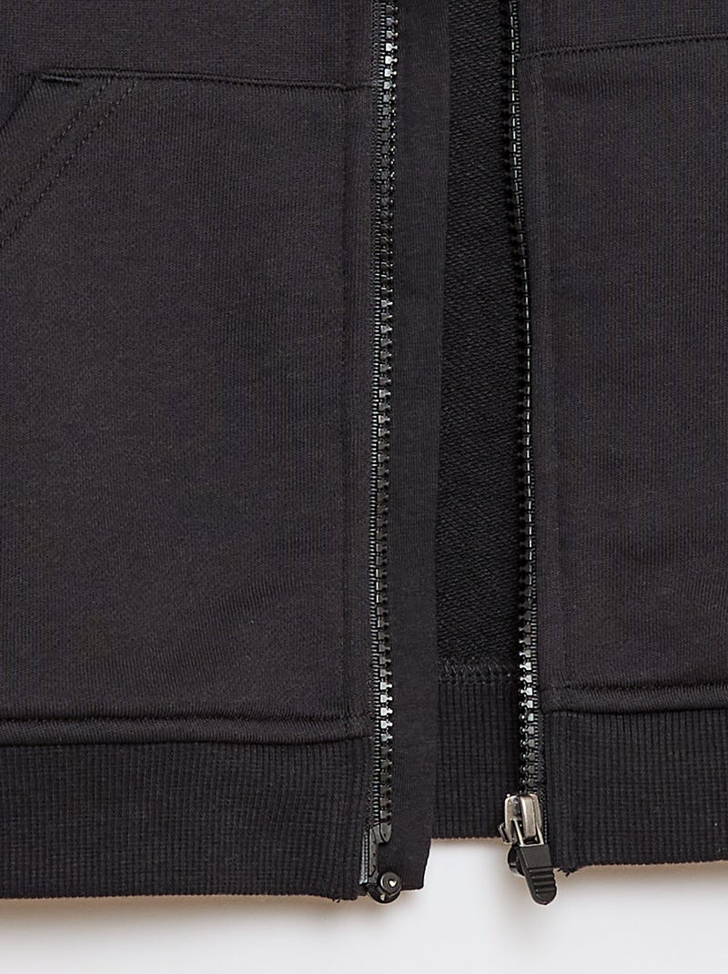 Sudadera con capucha con cremallera - Colección fácil de poner Negro - Kiabi