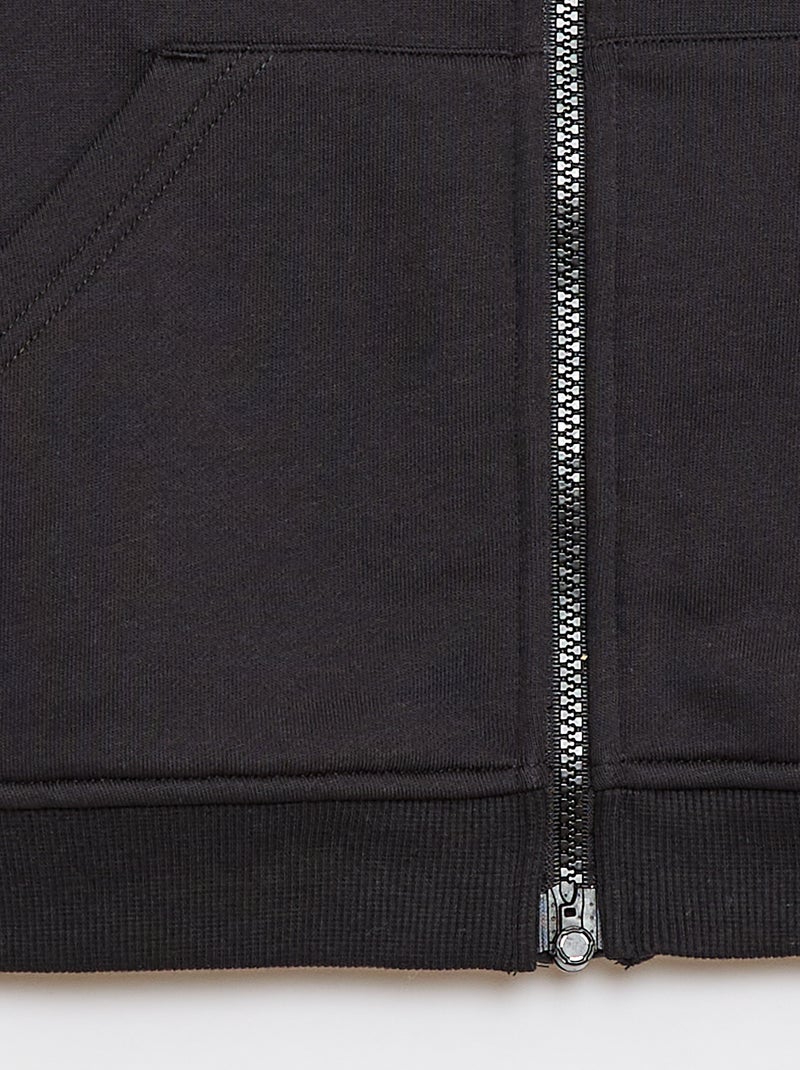 Sudadera con capucha con cremallera - Colección fácil de poner Negro - Kiabi