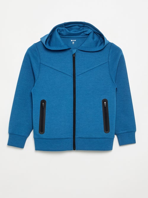 Sudadera con capucha con cremallera y 2 bolsillos con cremallera - Kiabi