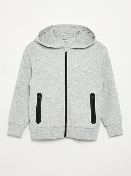 Sudadera con capucha con cremallera y 2 bolsillos con cremallera - Kiabi Sudadera con capucha con cremallera y 2 bolsillos con cremallera - Kiabi