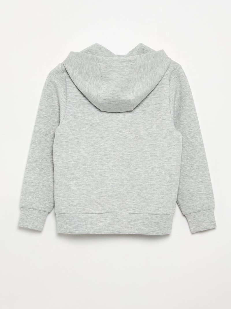 Sudadera con capucha con cremallera y 2 bolsillos con cremallera Gris - Kiabi