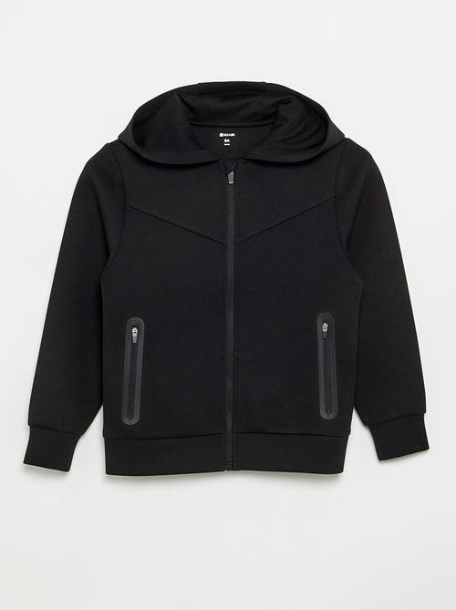 Sudadera con capucha con cremallera y 2 bolsillos con cremallera - Kiabi Sudadera con capucha con cremallera y 2 bolsillos con cremallera - Kiabi