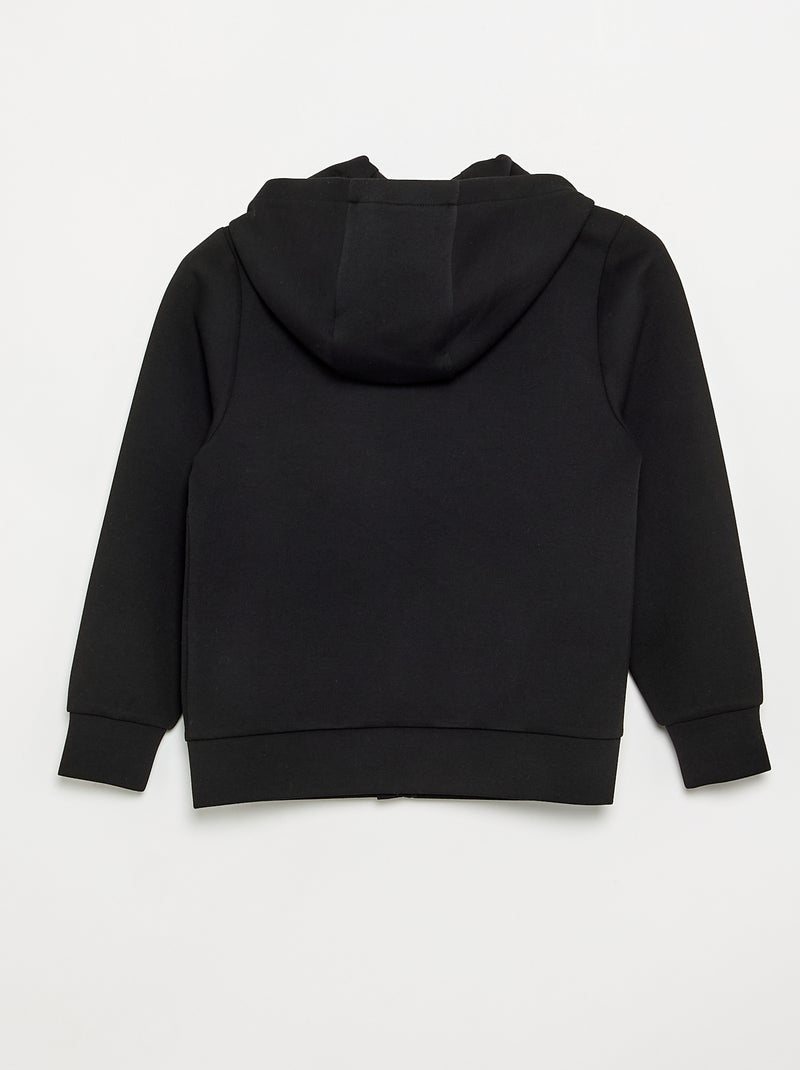 Sudadera con capucha con cremallera y 2 bolsillos con cremallera Negro - Kiabi