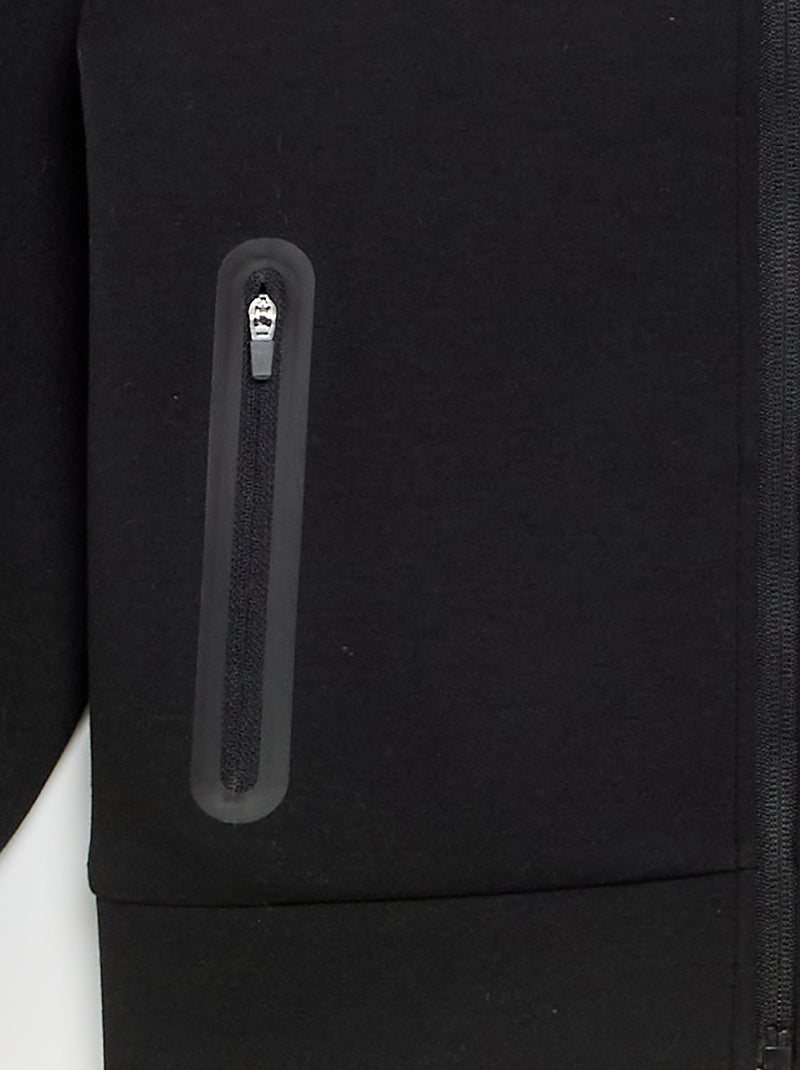 Sudadera con capucha con cremallera y 2 bolsillos con cremallera Negro - Kiabi