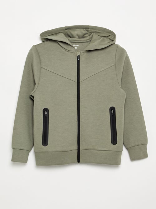 Sudadera con capucha con cremallera y 2 bolsillos con cremallera - Kiabi Sudadera con capucha con cremallera y 2 bolsillos con cremallera - Kiabi