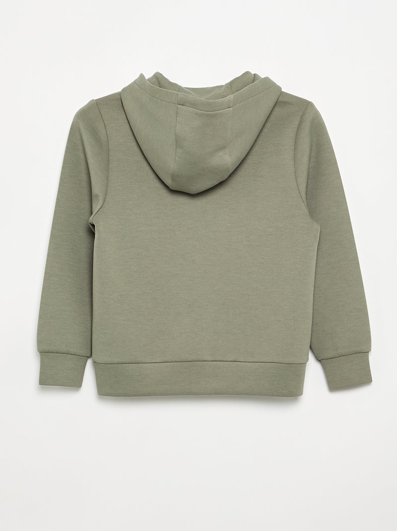 Sudadera con capucha con cremallera y 2 bolsillos con cremallera Verde - Kiabi