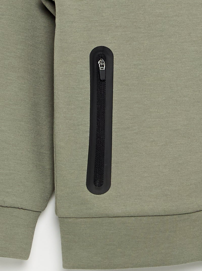 Sudadera con capucha con cremallera y 2 bolsillos con cremallera Verde - Kiabi
