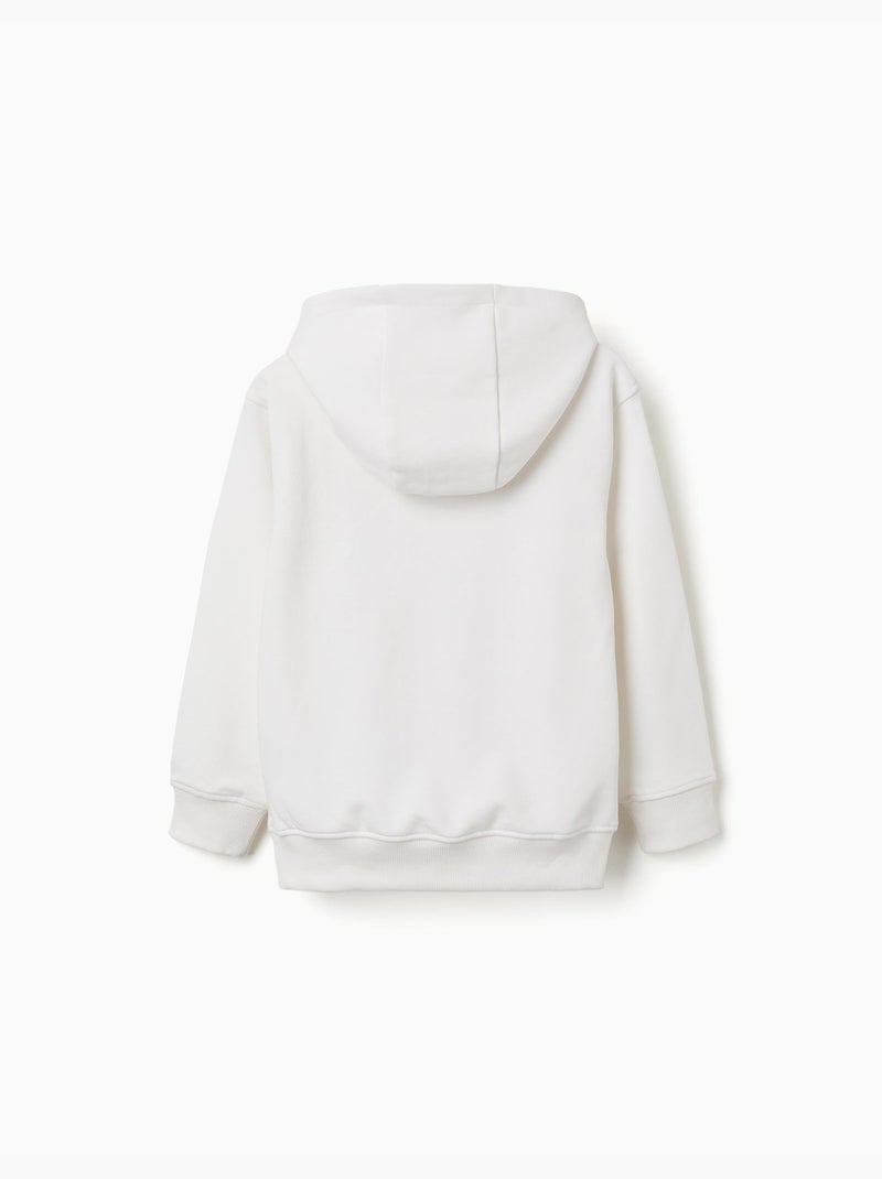 Sudadera con capucha con estampado en relieve ZY Blanco - Kiabi