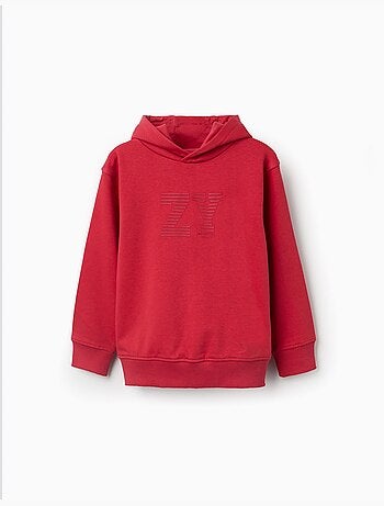Sudadera con capucha con estampado en relieve ZY