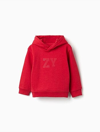Sudadera con capucha con estampado en relieve ZY
