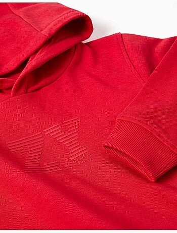 Sudadera con capucha con estampado en relieve ZY