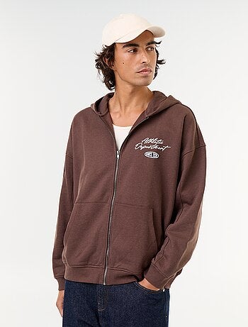 Sudadera con capucha con estampado por delante y por detrás