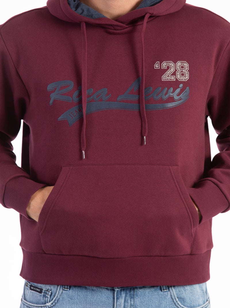 Sudadera con capucha con la firma DOUG 'Rica Lewis' Burdeos - Kiabi