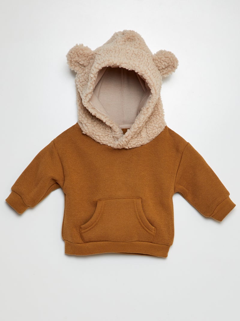 Sudadera con capucha con orejitas MARRON - Kiabi