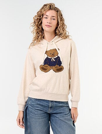 Sudadera con capucha con oso bordado