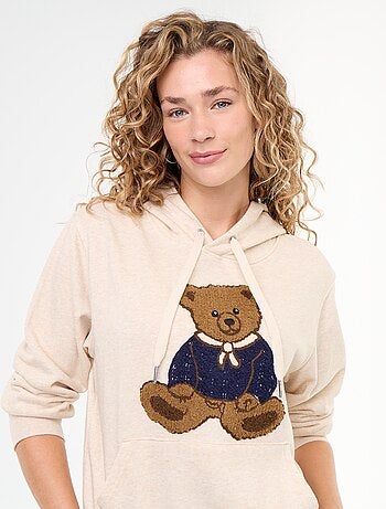 Sudadera con capucha con oso bordado