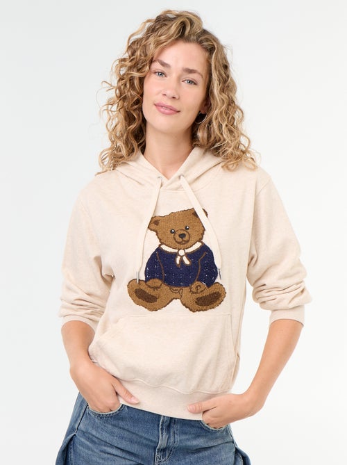 Sudadera con capucha con oso bordado - Kiabi Sudadera con capucha con oso bordado - Kiabi