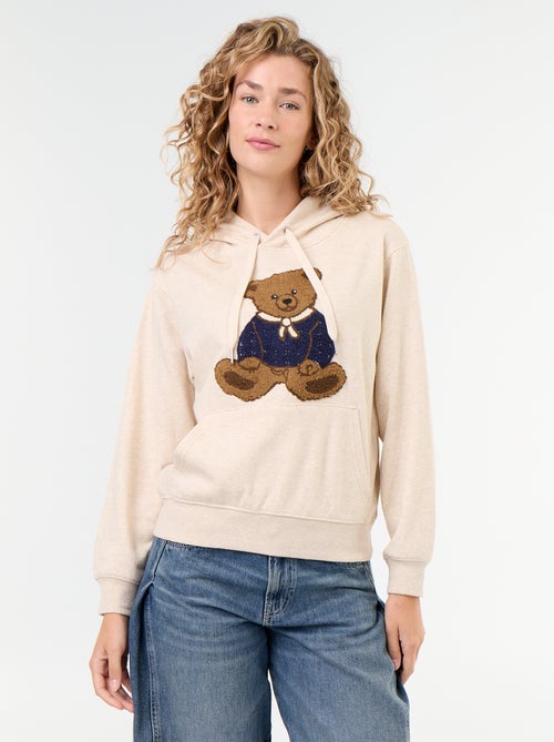 Sudadera con capucha con oso bordado - Kiabi Sudadera con capucha con oso bordado - Kiabi