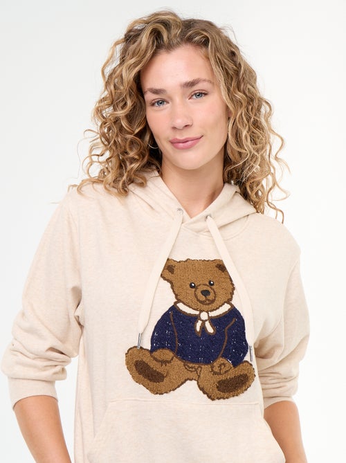 Sudadera con capucha con oso bordado - Kiabi Sudadera con capucha con oso bordado - Kiabi