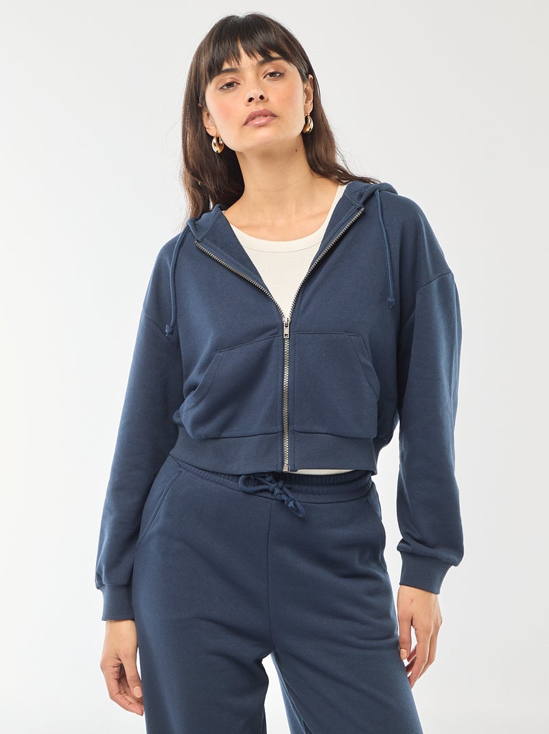 Sudadera con capucha corta Azul - Kiabi