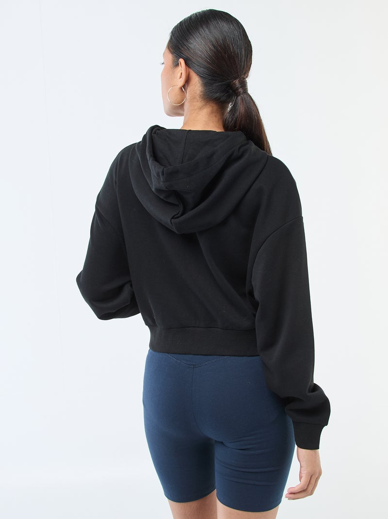 Sudadera con capucha corta Negro - Kiabi