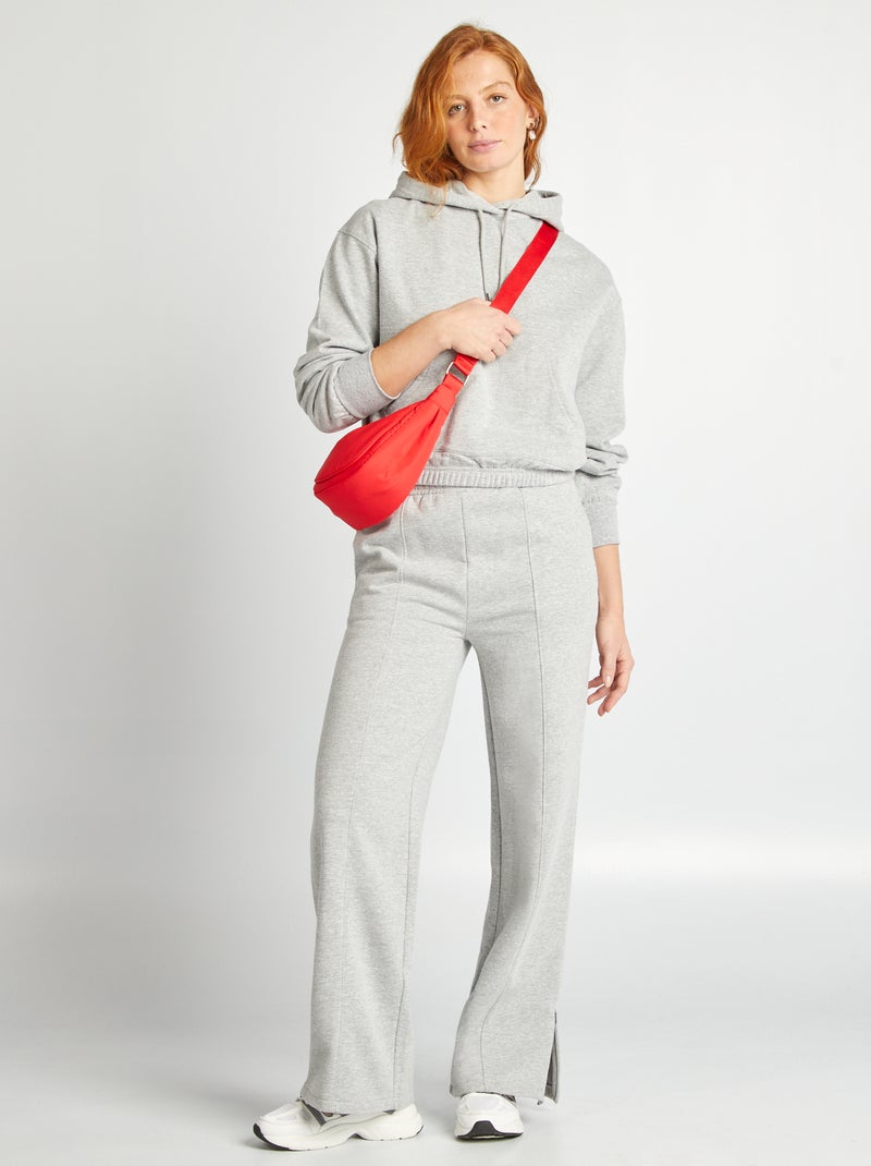 Sudadera con capucha crop GRIS - Kiabi