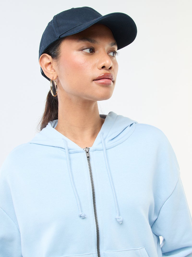Sudadera con capucha crop top Azul - Kiabi