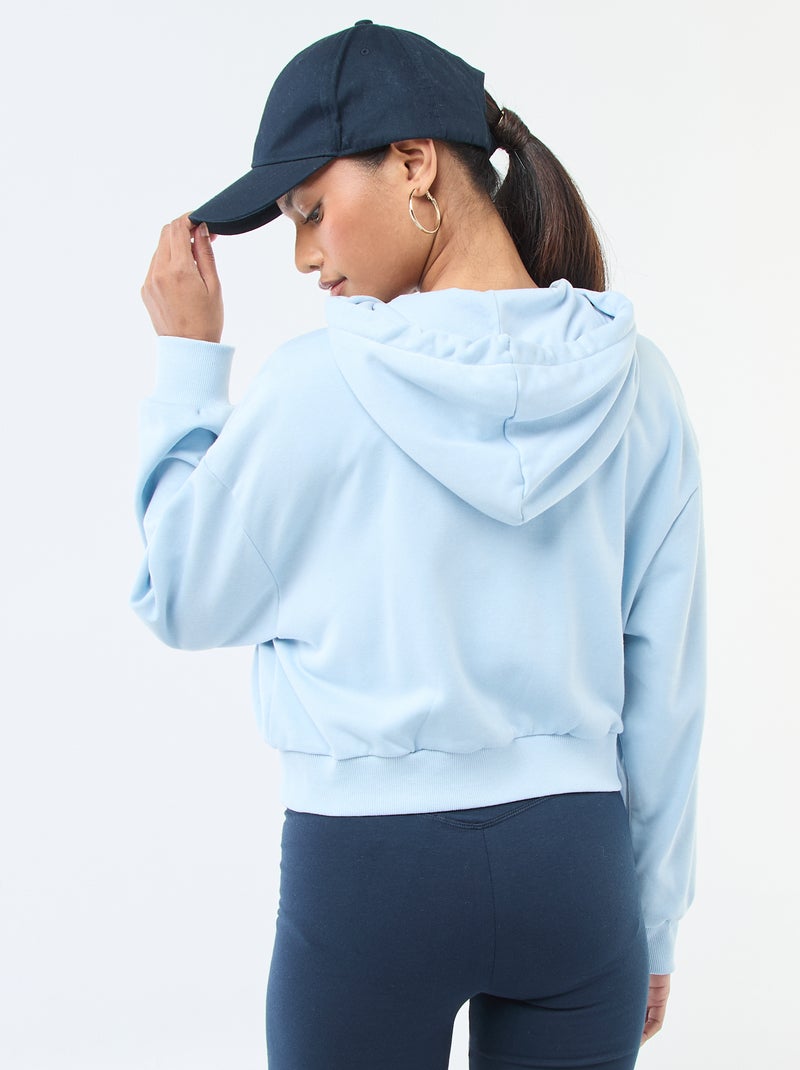 Sudadera con capucha crop top Azul - Kiabi