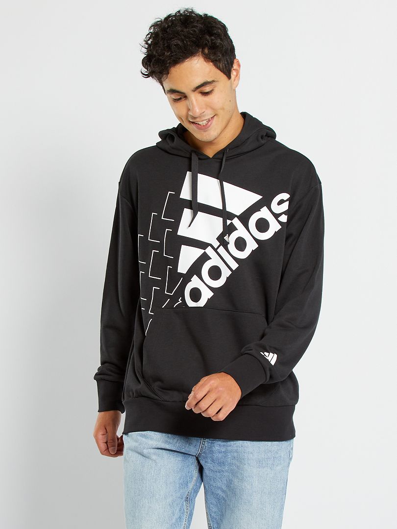 Sudadera con capucha de 'Adidas' con logo grande NEGRO - Kiabi