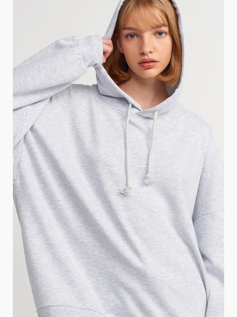 Sudadera con capucha de algodón oversize dilvin Gris claro - Kiabi
