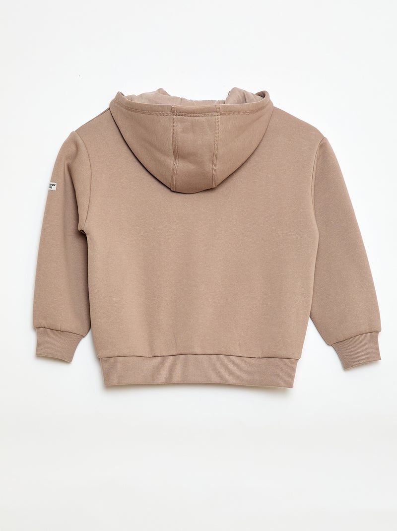 Sudadera con capucha de felpa Beige - Kiabi