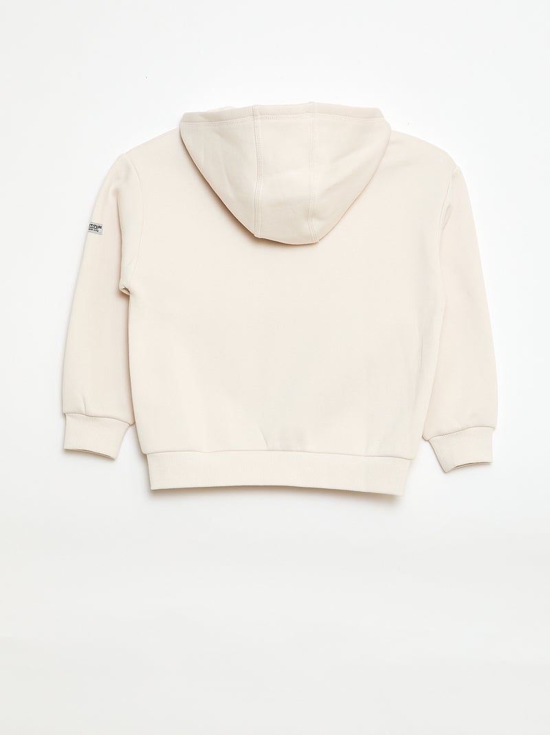 Sudadera con capucha de felpa Beige - Kiabi
