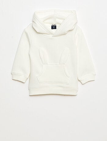 Sudadera con capucha de felpa con diseño de conejito
